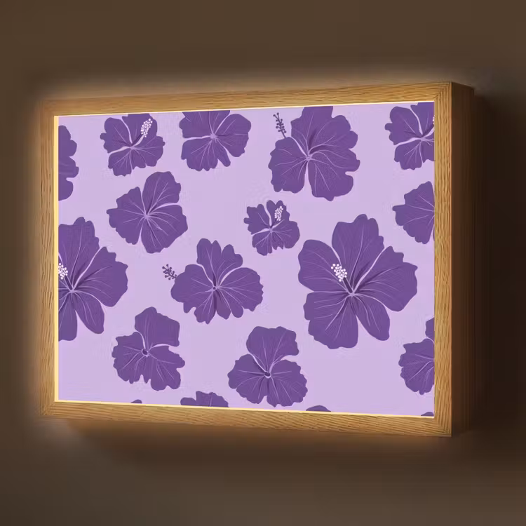 Lightbox - Wandlamp - Hibiscus - Bloemen - Paars — 1