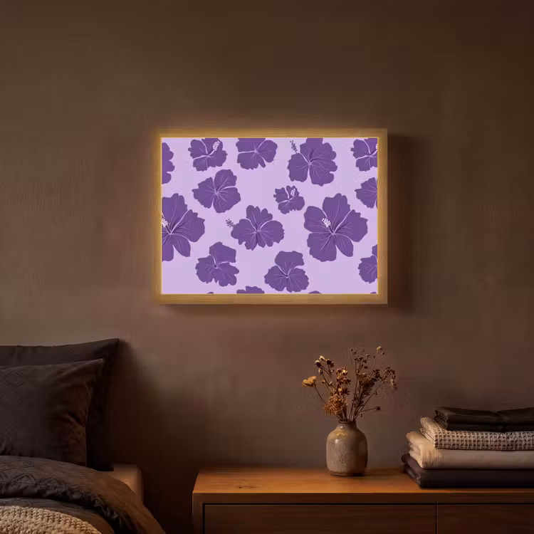 Lightbox - Wandlamp - Hibiscus - Bloemen - Paars — 3