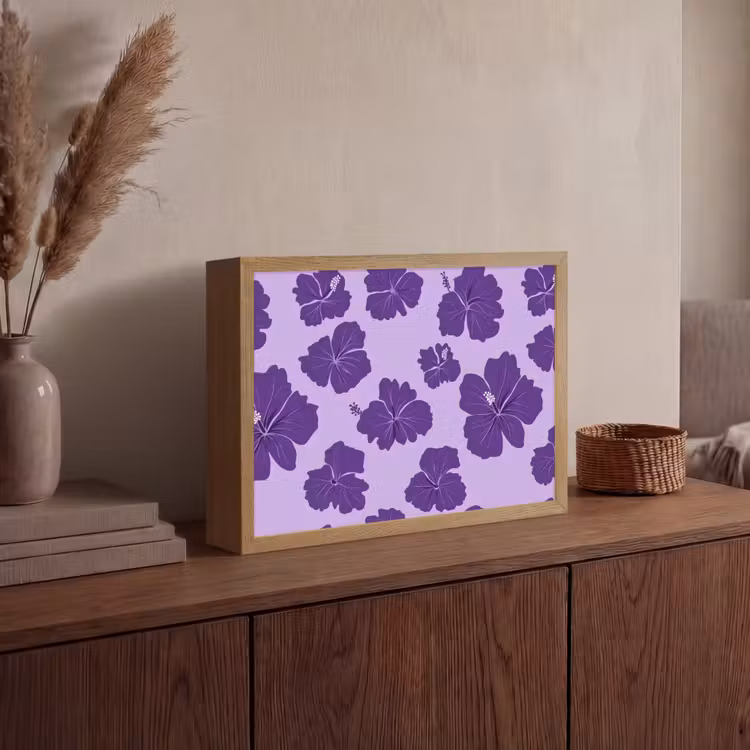 Lightbox - Wandlamp - Hibiscus - Bloemen - Paars — 4