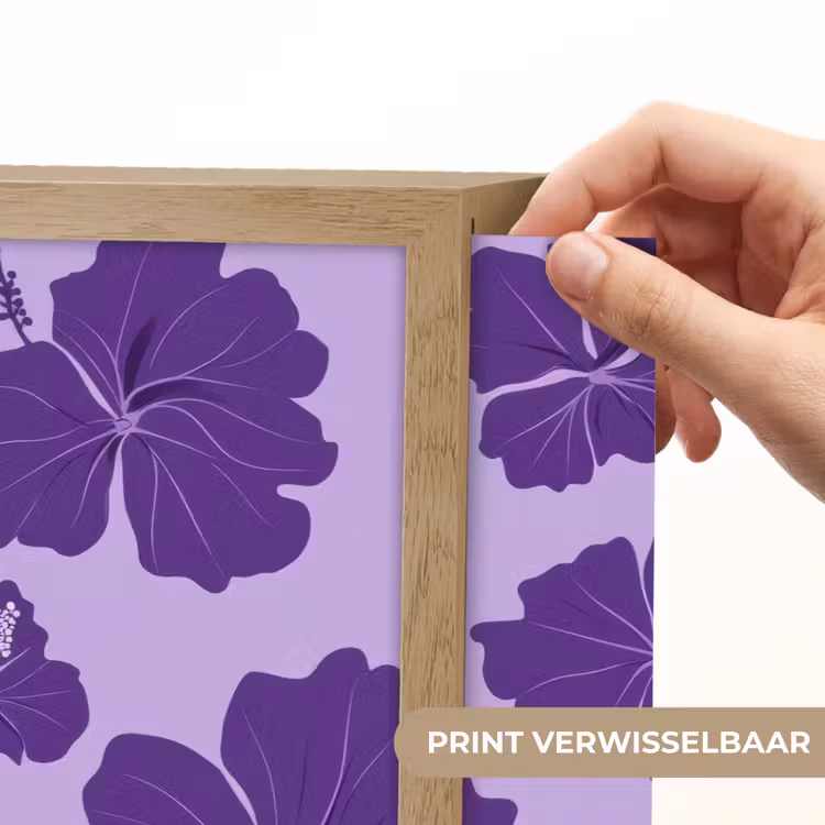 Lightbox - Wandlamp - Hibiscus - Bloemen - Paars — 5