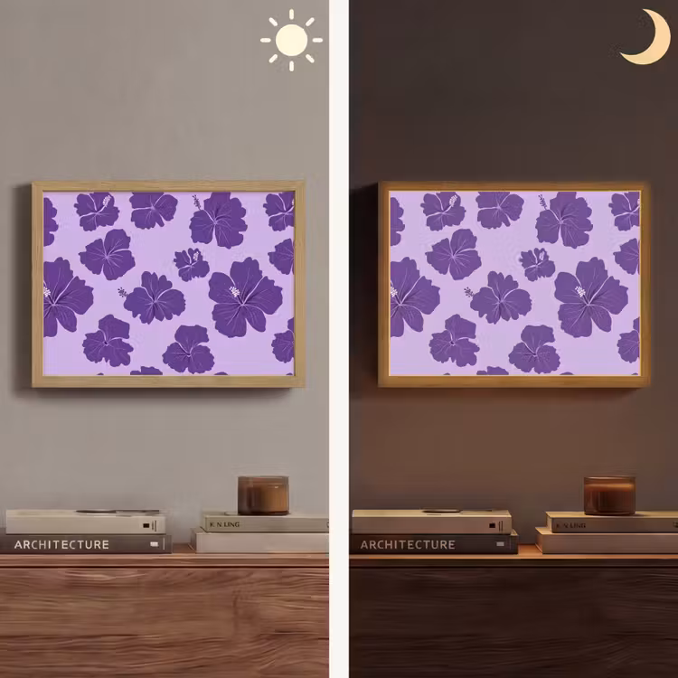 Lightbox - Wandlamp - Hibiscus - Bloemen - Paars — 6