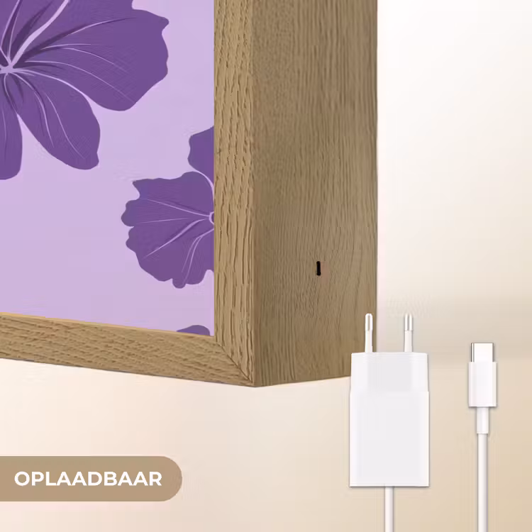 Lightbox - Wandlamp - Hibiscus - Bloemen - Paars — 7