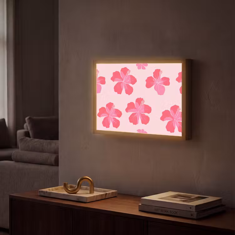 Lightbox - Wandlamp - Hibiscus - Bloemen - Roze — 2