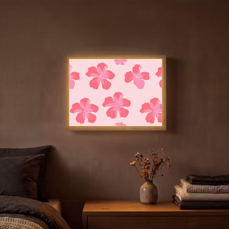 Lightbox - Wandlamp - Hibiscus - Bloemen - Roze — 3