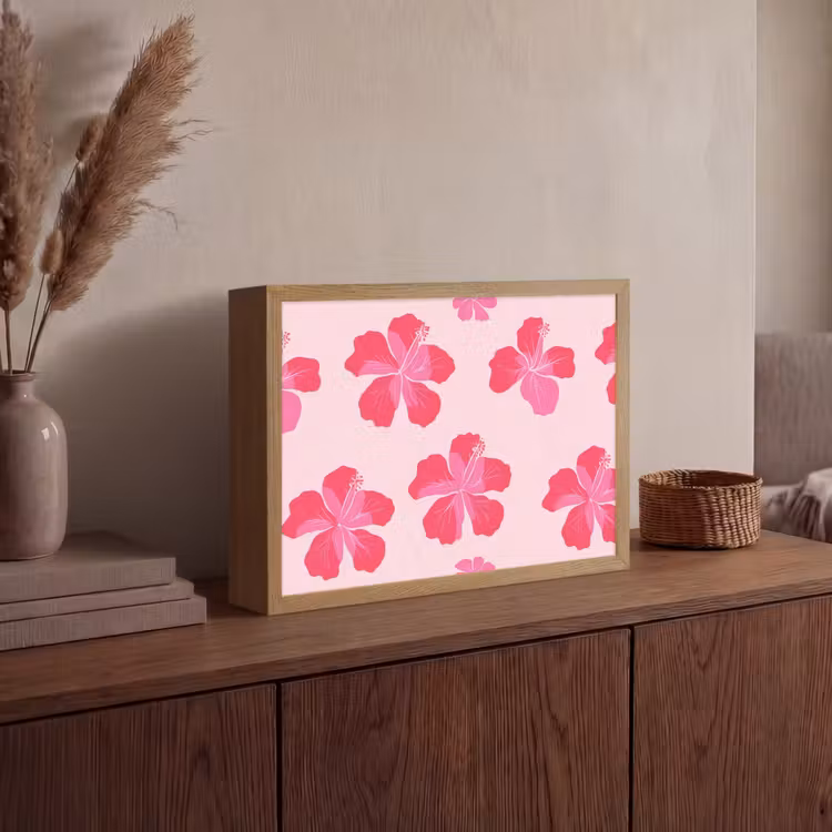 Lightbox - Wandlamp - Hibiscus - Bloemen - Roze — 4