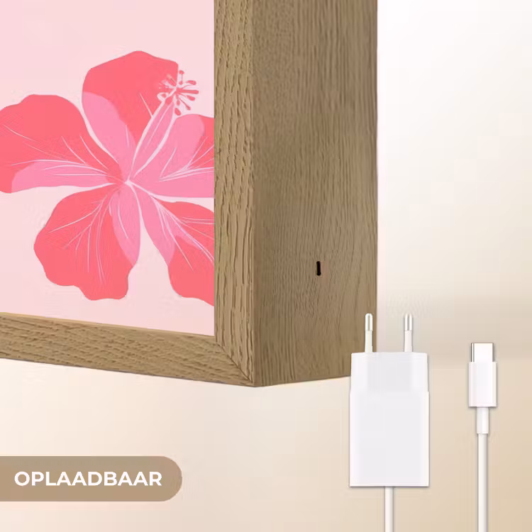 Lightbox - Wandlamp - Hibiscus - Bloemen - Roze — 7