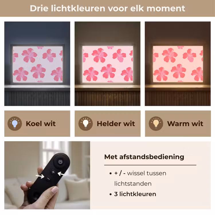 Lightbox - Wandlamp - Hibiscus - Bloemen - Roze — 8