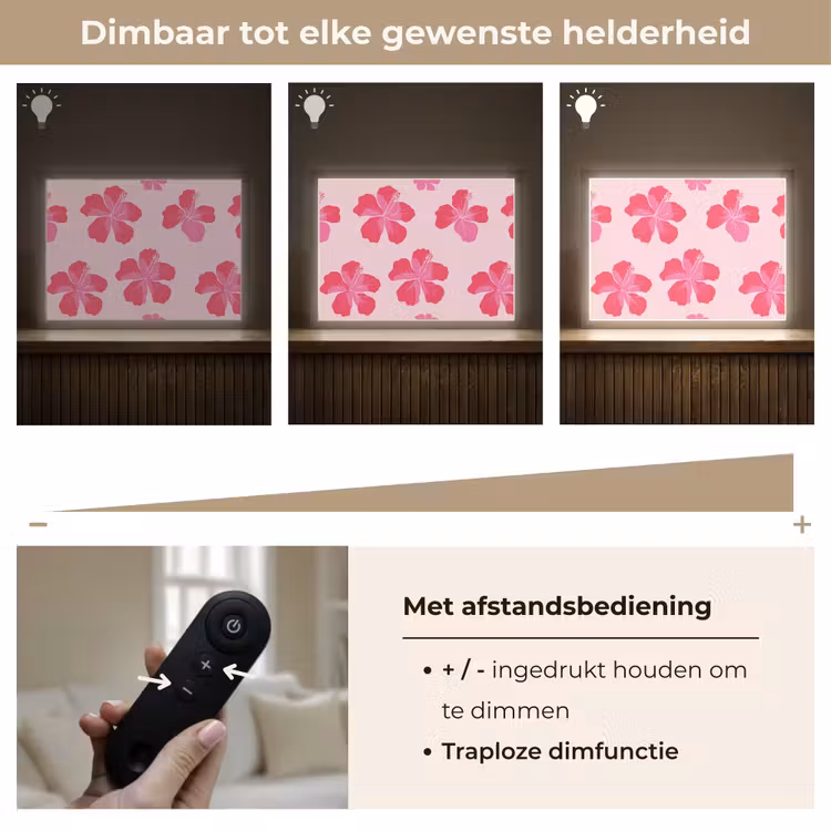 Lightbox - Wandlamp - Hibiscus - Bloemen - Roze — 9