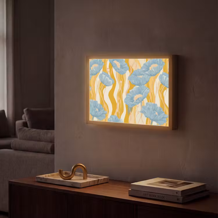 Lightbox - Wandlamp - Papavers - Botanisch - Blauw — 2