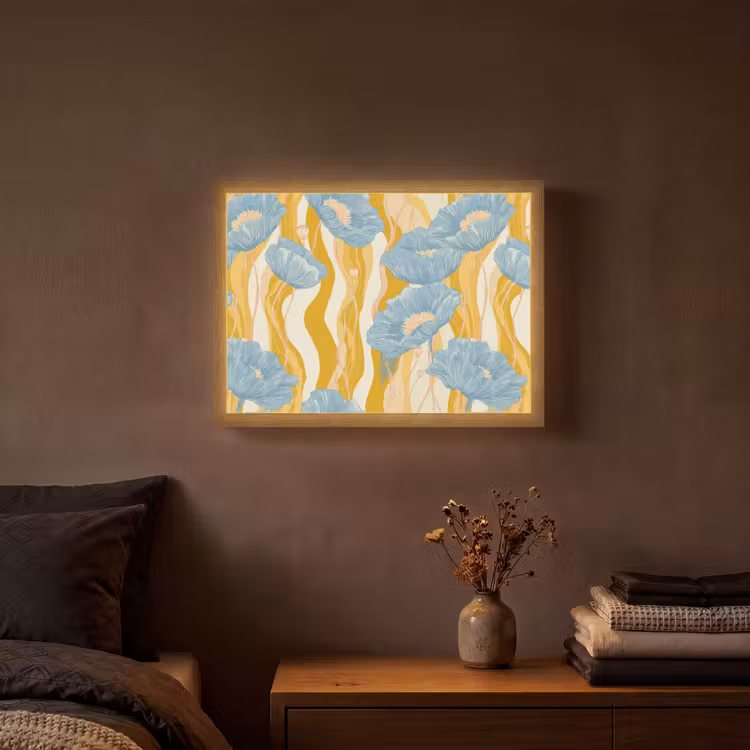 Lightbox - Wandlamp - Papavers - Botanisch - Blauw — 3