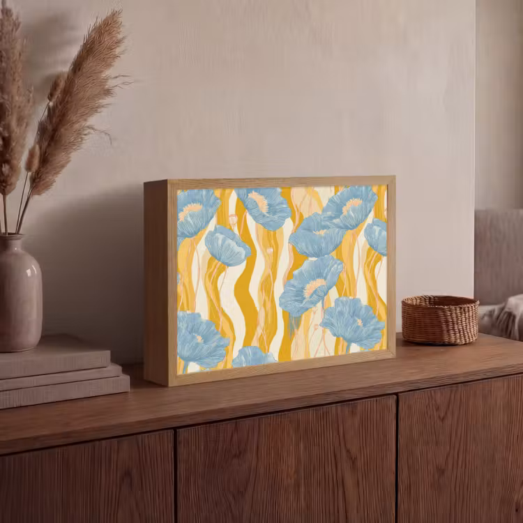 Lightbox - Wandlamp - Papavers - Botanisch - Blauw — 4