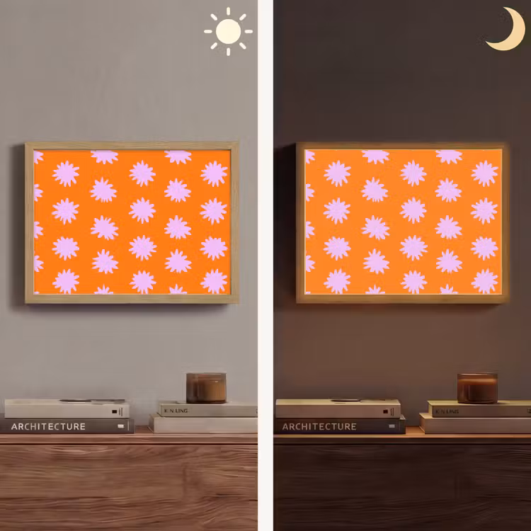 Lightbox - Wandlamp - Retro - Bloemen - Oranje — 6