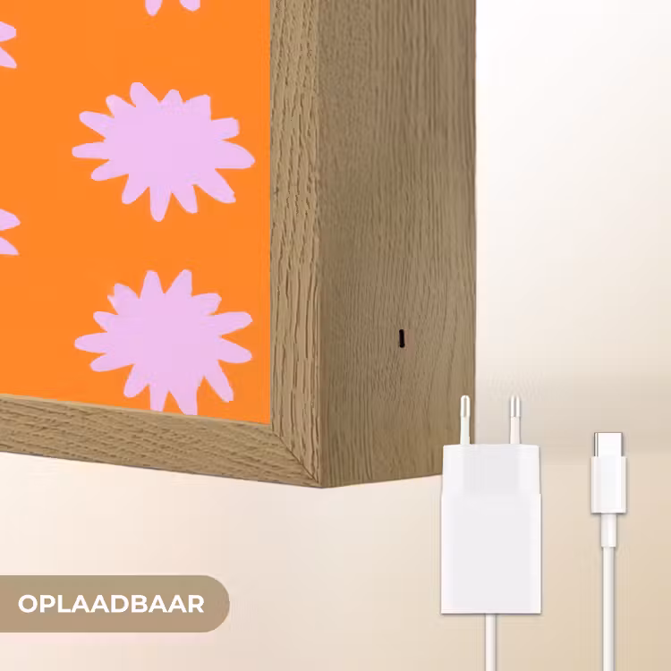 Lightbox - Wandlamp - Retro - Bloemen - Oranje — 7