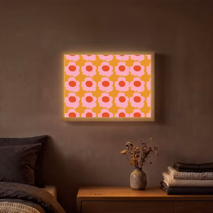 Lightbox - Wandlamp - Retro - Bloemen - Roze — 3