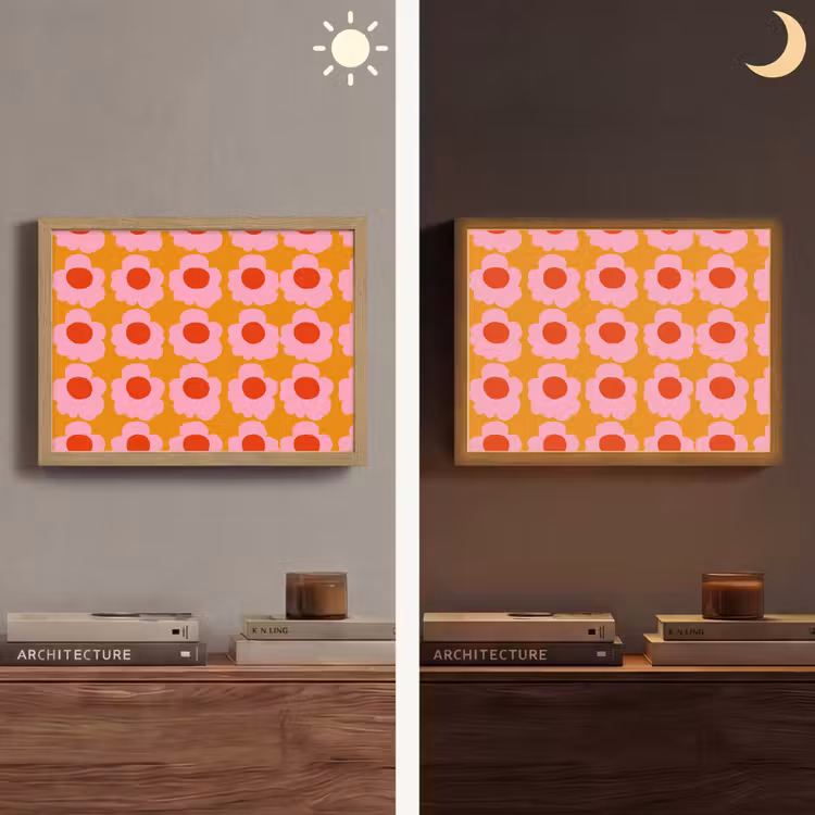 Lightbox - Wandlamp - Retro - Bloemen - Roze — 6