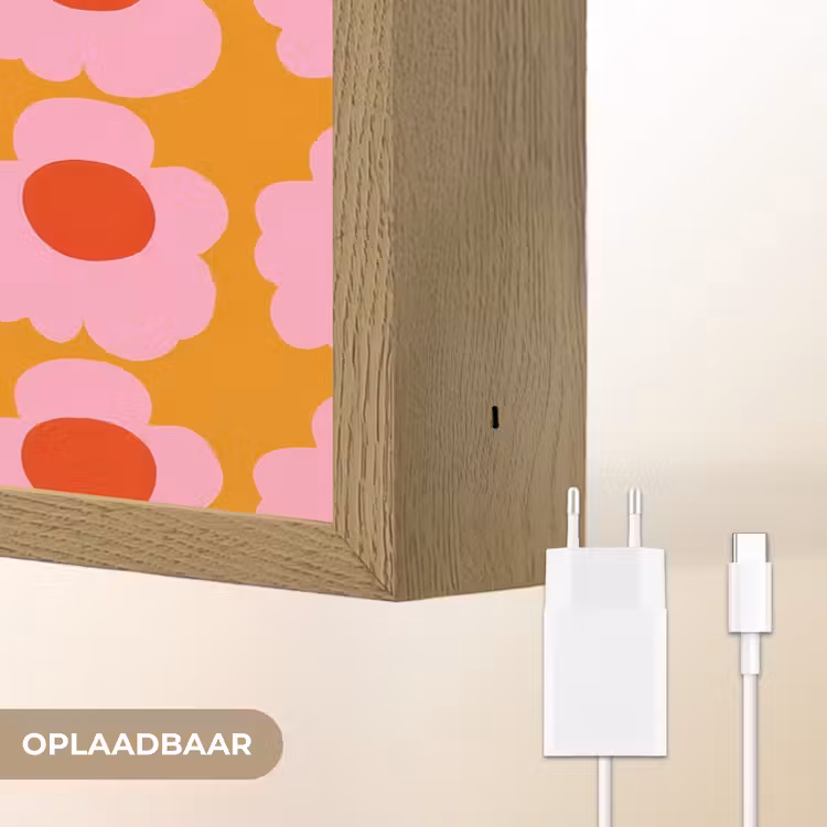 Lightbox - Wandlamp - Retro - Bloemen - Roze — 7