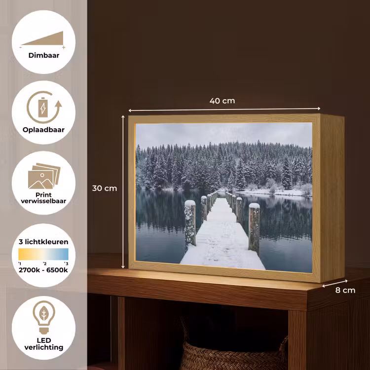 Lightbox - Wandlamp - Steiger - Meer - Sneeuw - Bergen - Rustgevend — 10