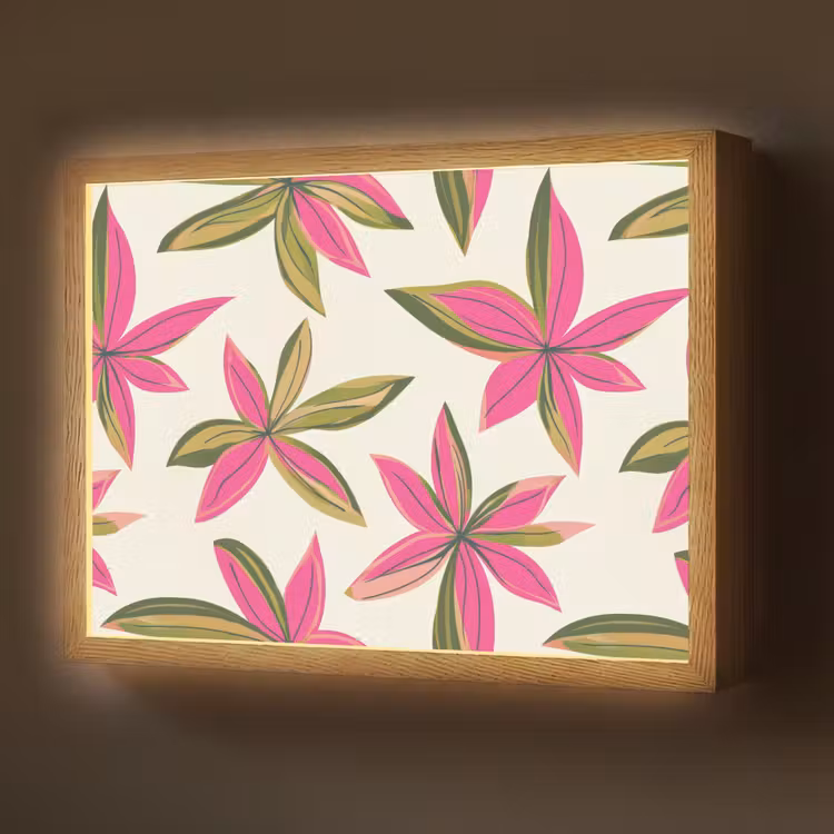 Lightbox - Wandlamp - Tropisch - Bloem - Roze — 1