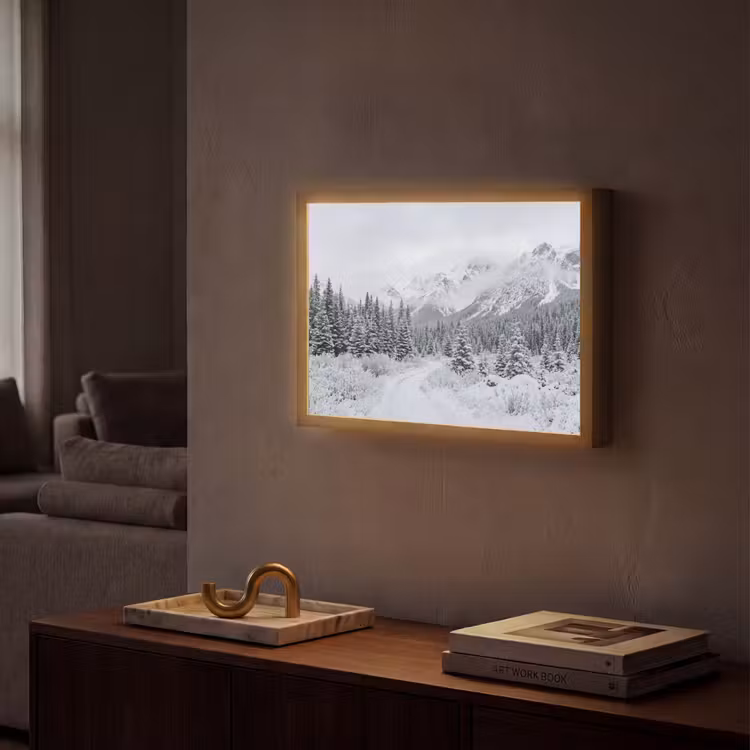 Lightbox - Wandlamp - Weg - Bergen - Sneeuw - Naaldbos - Avontuurlijk — 2