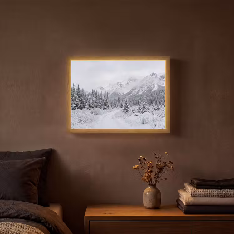 Lightbox - Wandlamp - Weg - Bergen - Sneeuw - Naaldbos - Avontuurlijk — 3