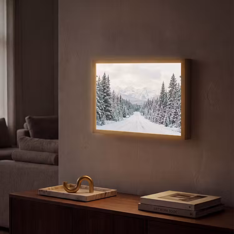Lightbox - Wandlamp - Weg - Sneeuw - Naaldbos - Winter - Avontuurlijk — 2