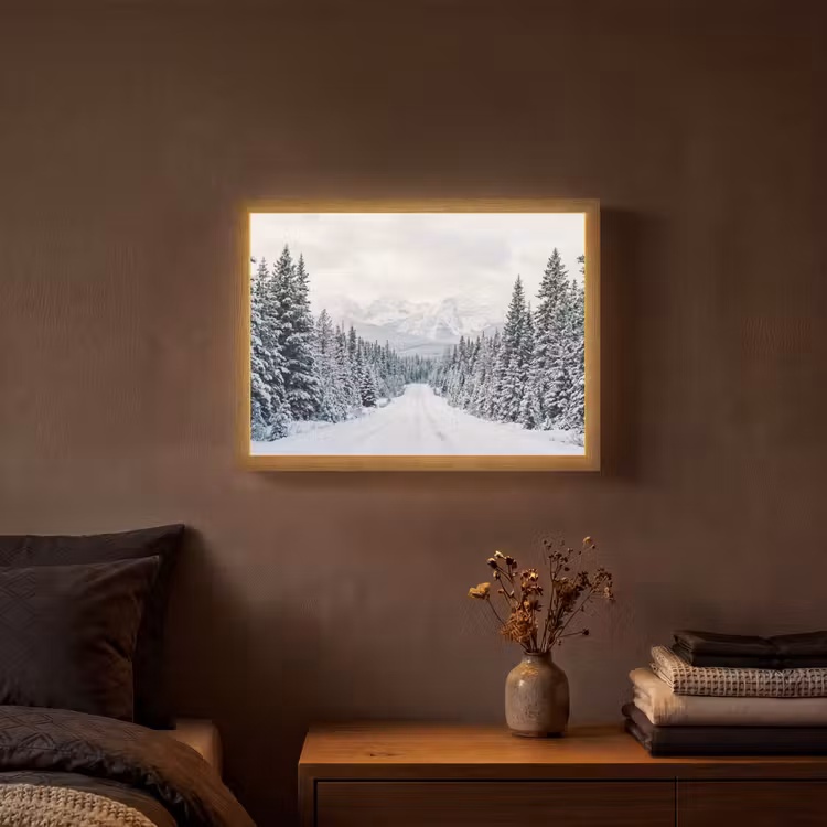 Lightbox - Wandlamp - Weg - Sneeuw - Naaldbos - Winter - Avontuurlijk — 3