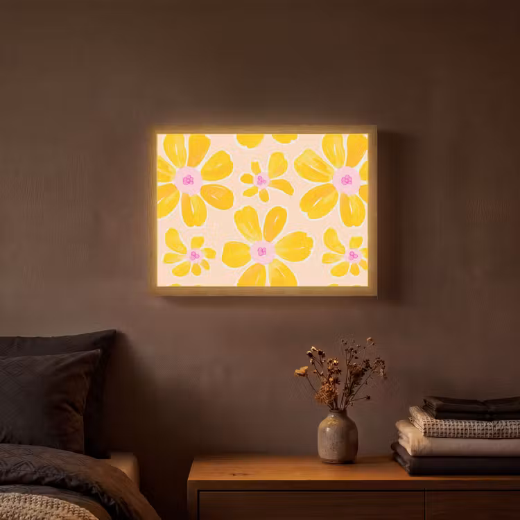 Lightbox - Wandlamp - Zomers - Bloemen - Geel — 3
