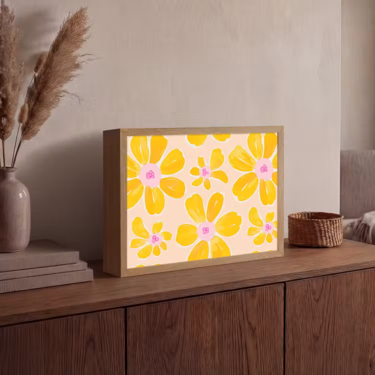 Lightbox - Wandlamp - Zomers - Bloemen - Geel — 4