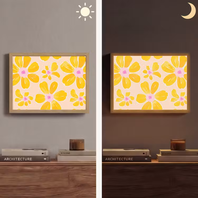 Lightbox - Wandlamp - Zomers - Bloemen - Geel — 6
