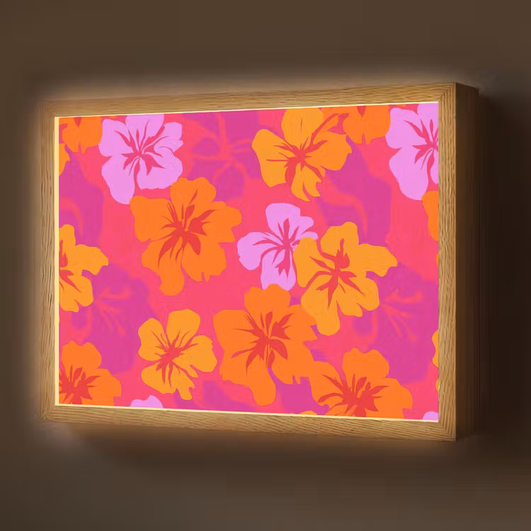 Lightbox - Wandlamp - Zomers - Hibiscus - Kleurrijk — 1
