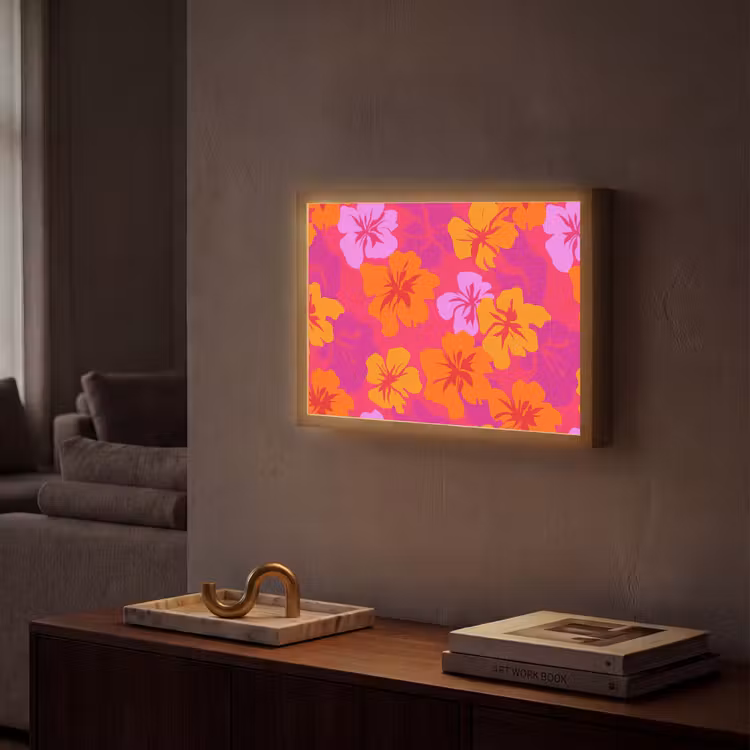 Lightbox - Wandlamp - Zomers - Hibiscus - Kleurrijk — 2