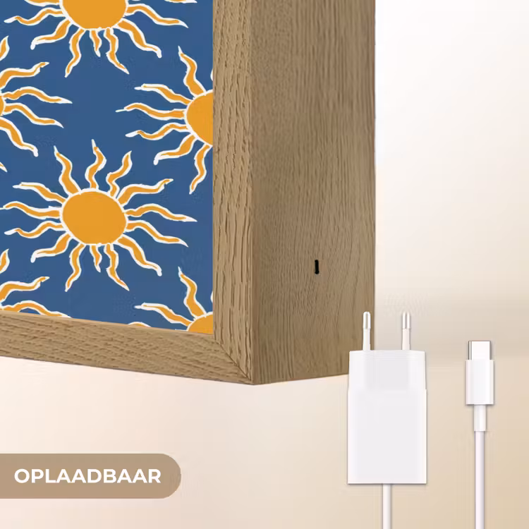 Lightbox - Wandlamp - Zon - Patroon - Blauw — 7