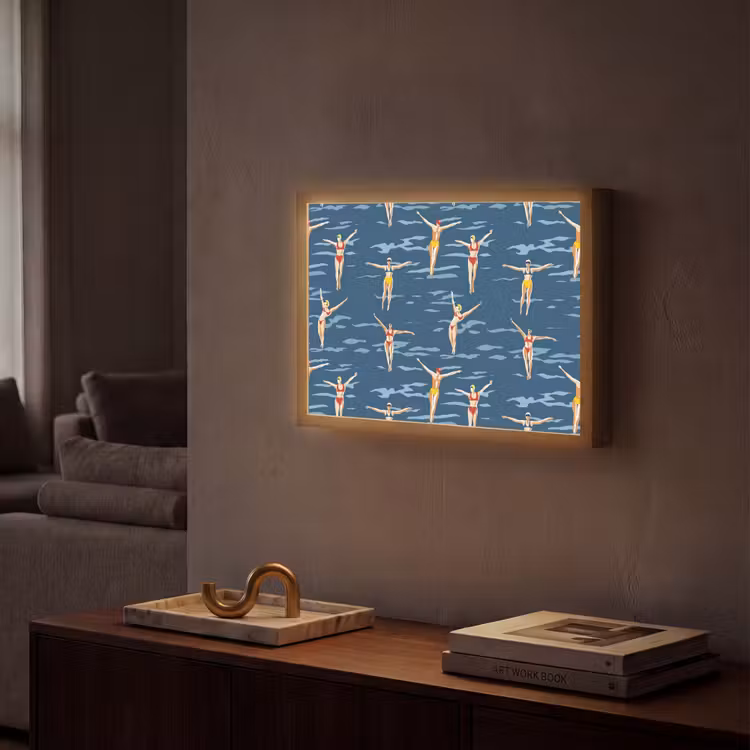 Lightbox - Wandlamp - Zwemsters- Retro - Blauw — 2
