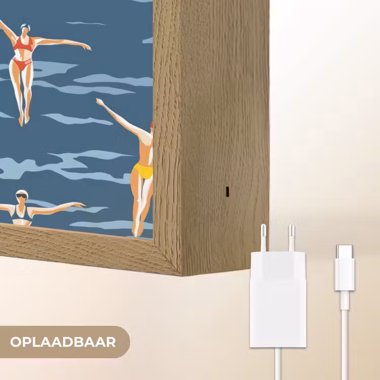 Lightbox - Wandlamp - Zwemsters- Retro - Blauw — 7