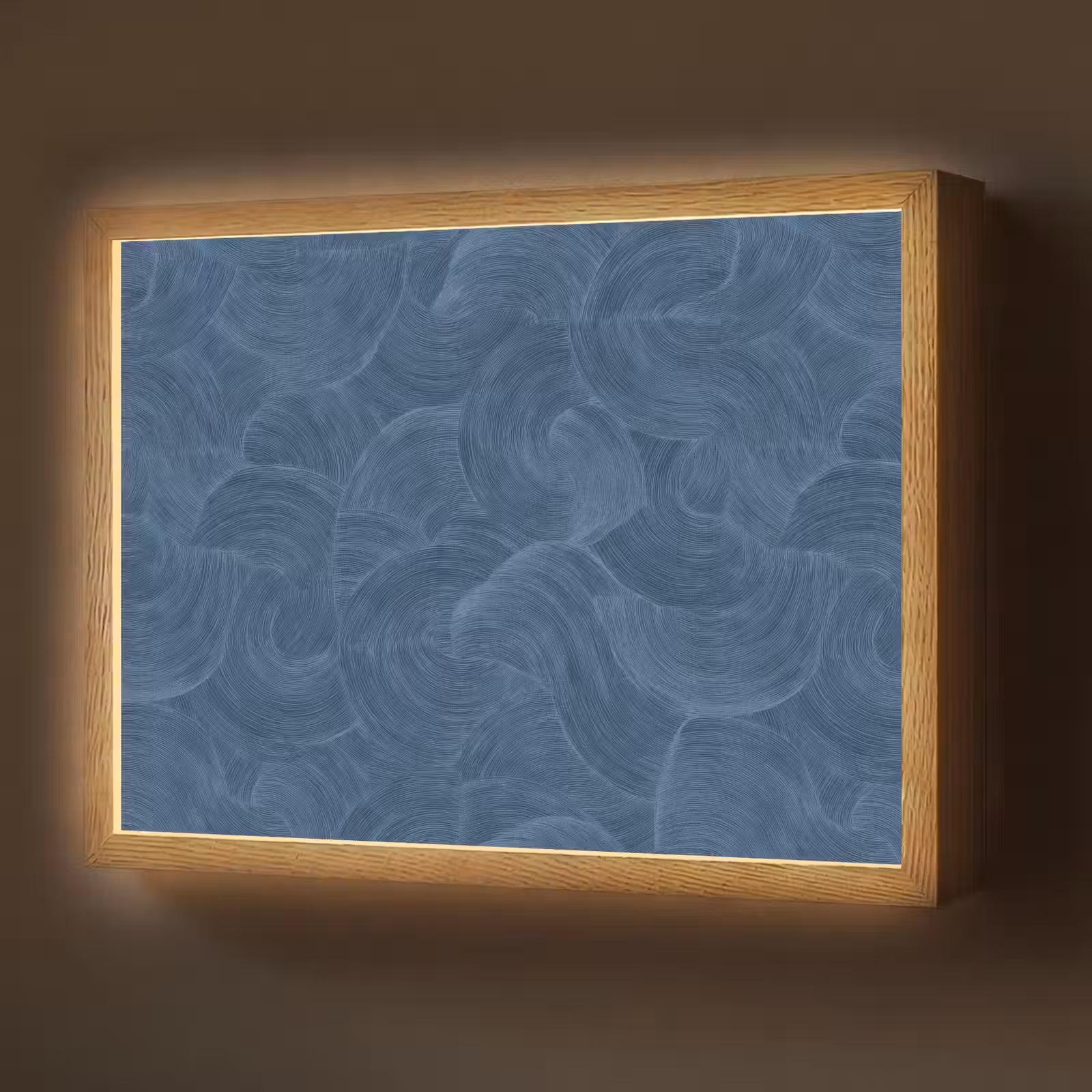 Lightbox - Wandlamp - Golven - Textuur - Patroon - Blauw — 1