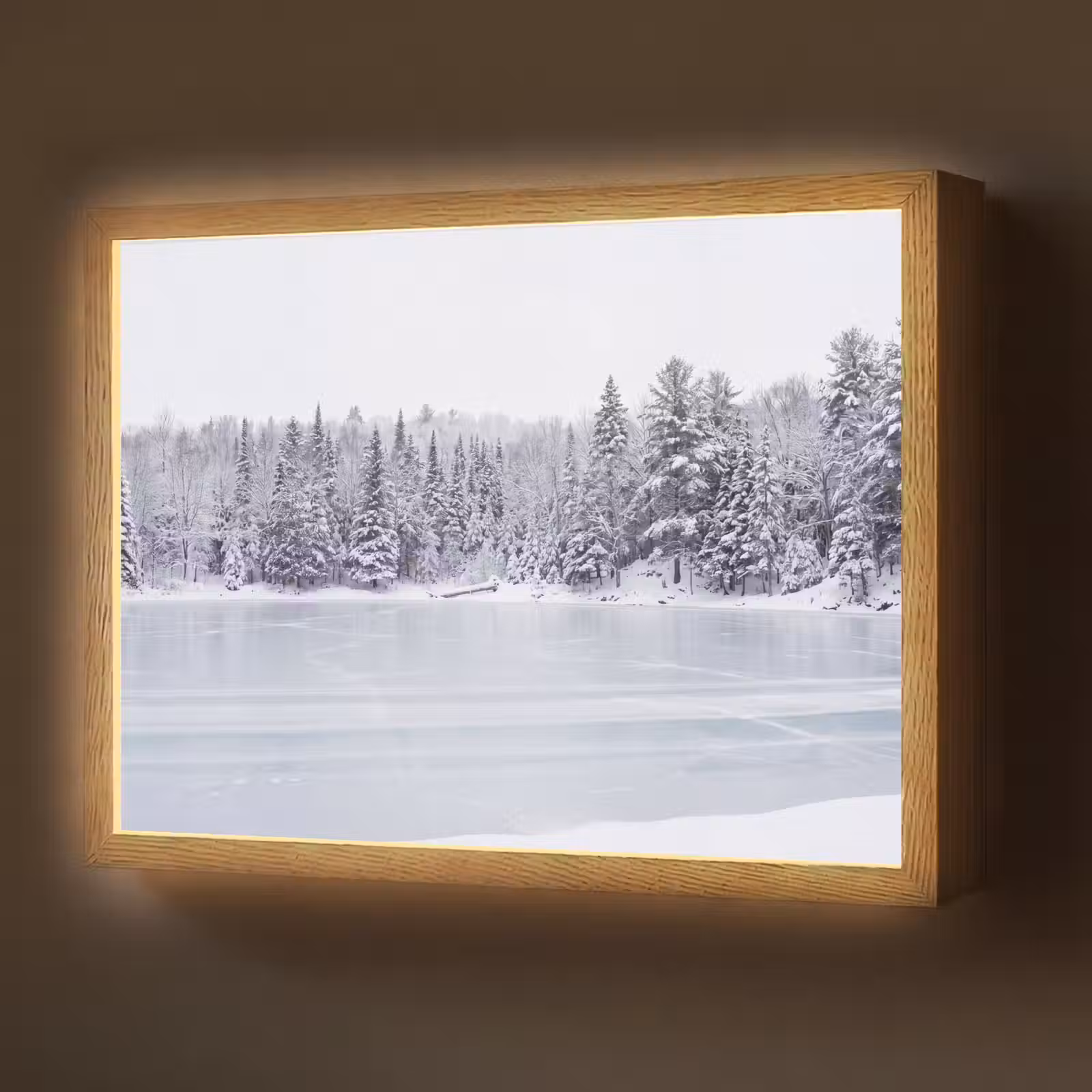 Lightbox - Wandlamp - Meer - Dennen - IJs - Winter - Rustgevend — 1