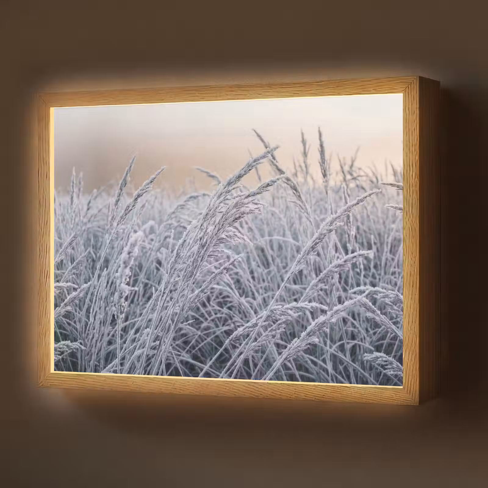 Lightbox - Wandlamp - Rijp - Gras - Kristallen - Winter - Minimalistisch — 1