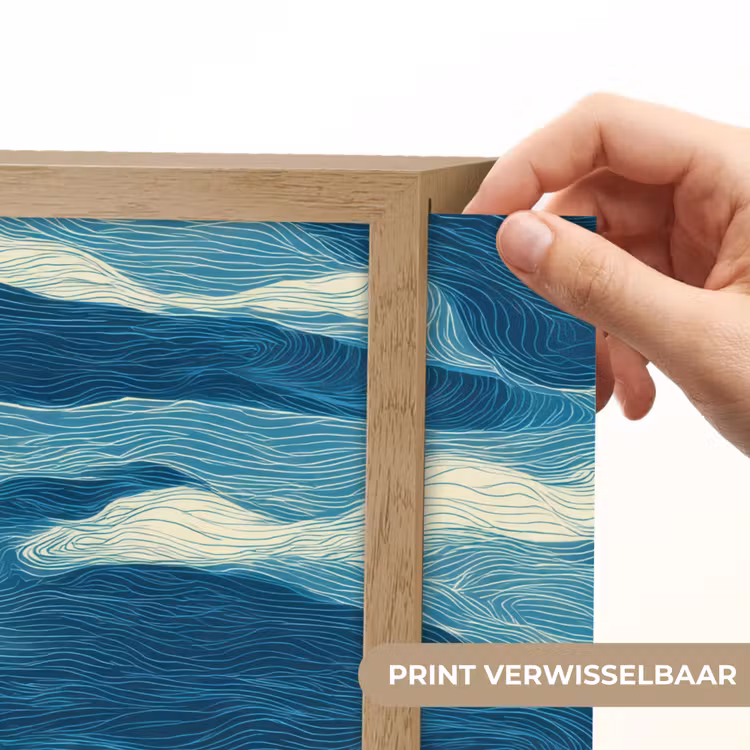Lightbox - Wandlamp - Golven - Abstract - Patroon - Blauw - Wit — 5