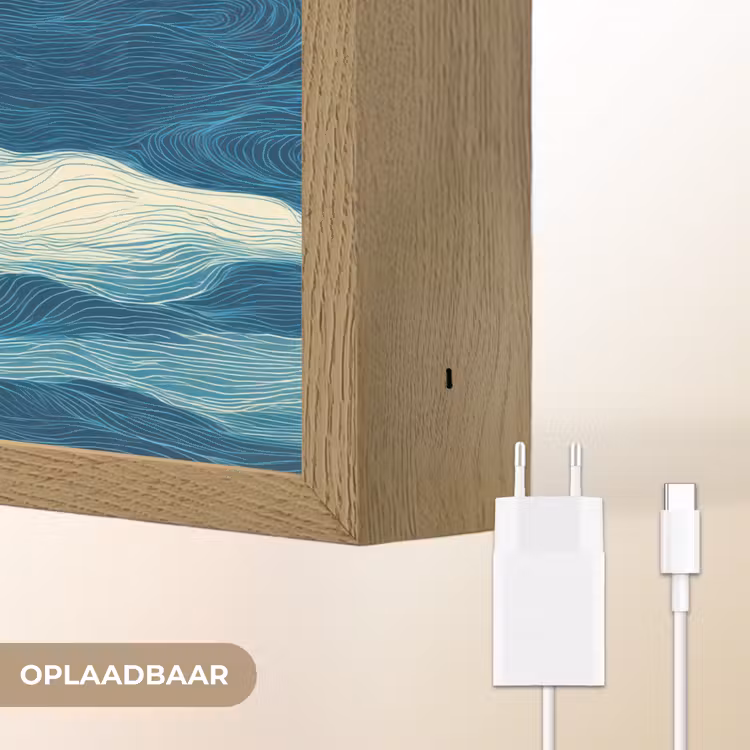 Lightbox - Wandlamp - Golven - Abstract - Patroon - Blauw - Wit — 7