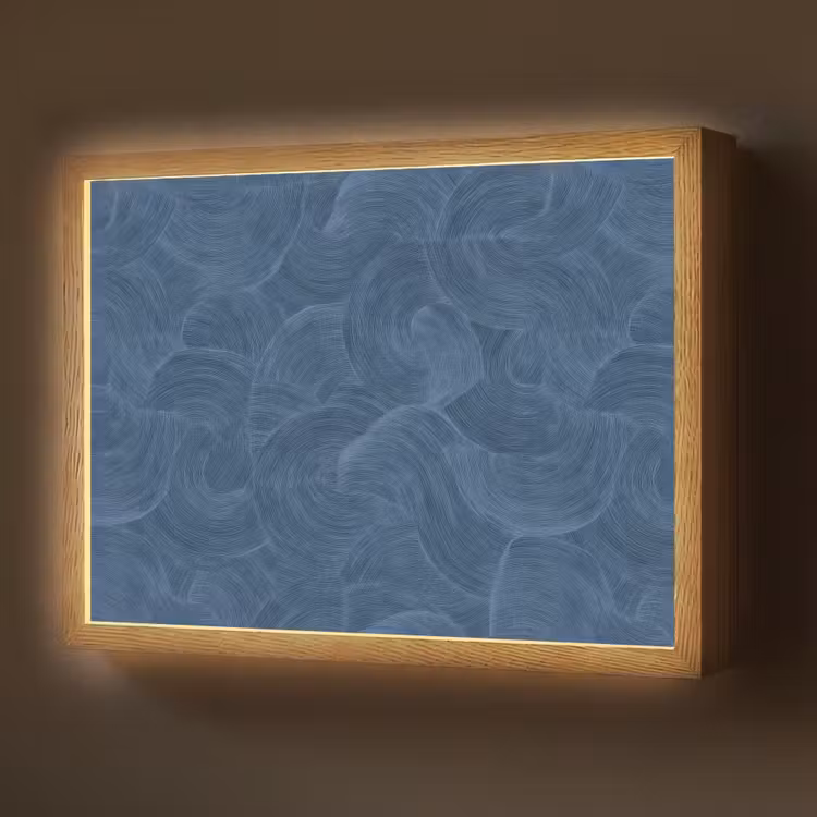 Lightbox - Wandlamp - Golven - Textuur - Patroon - Blauw — 1