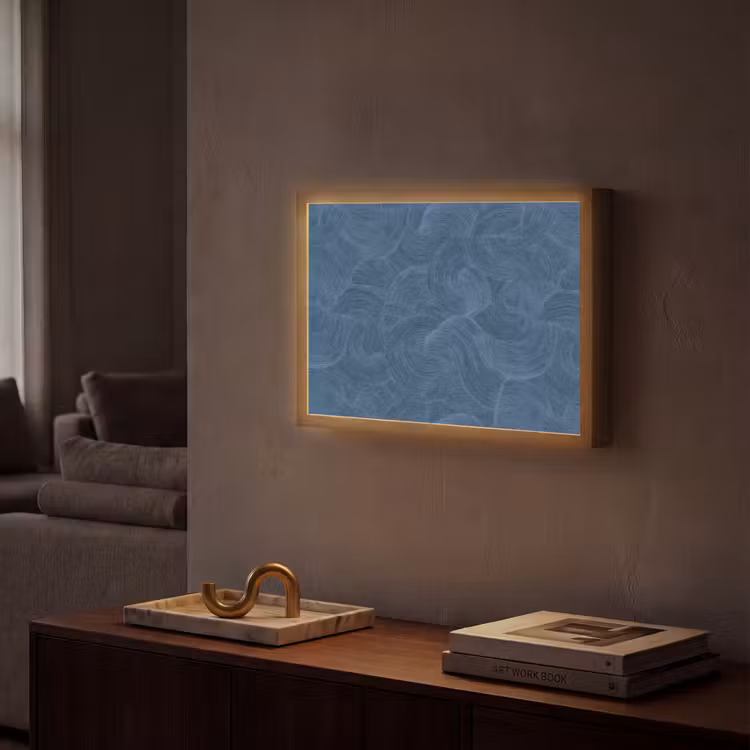 Lightbox - Wandlamp - Golven - Textuur - Patroon - Blauw — 2