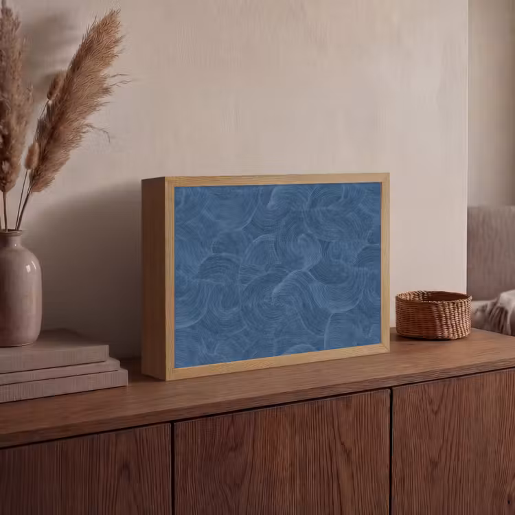 Lightbox - Wandlamp - Golven - Textuur - Patroon - Blauw — 4