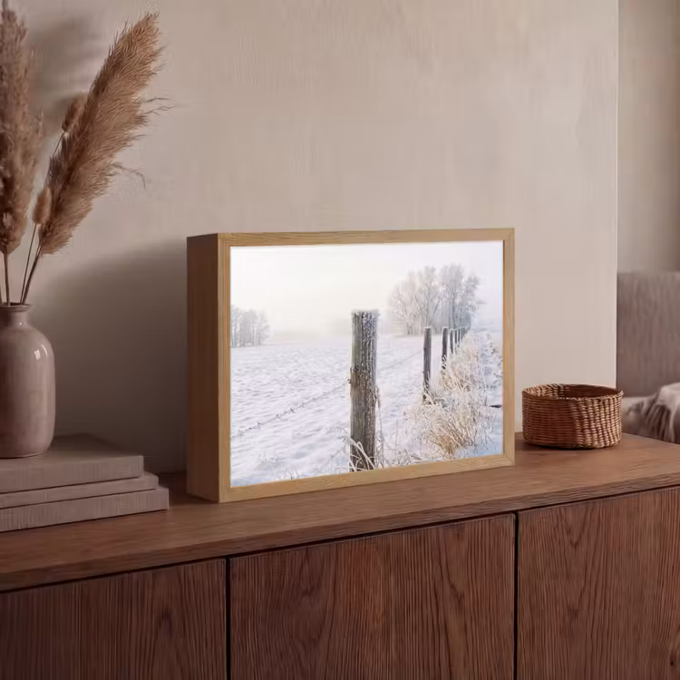 Lightbox - Wandlamp - Hek - Sneeuw - Mist - Platteland - Nostalgisch — 4