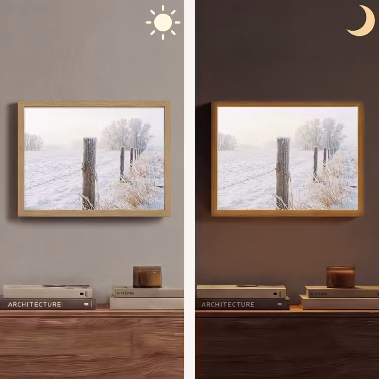 Lightbox - Wandlamp - Hek - Sneeuw - Mist - Platteland - Nostalgisch — 6