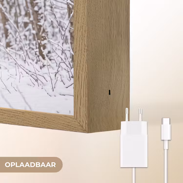 Lightbox - Wandlamp - Hert - Winter - Bos - Natuur - Wit — 7