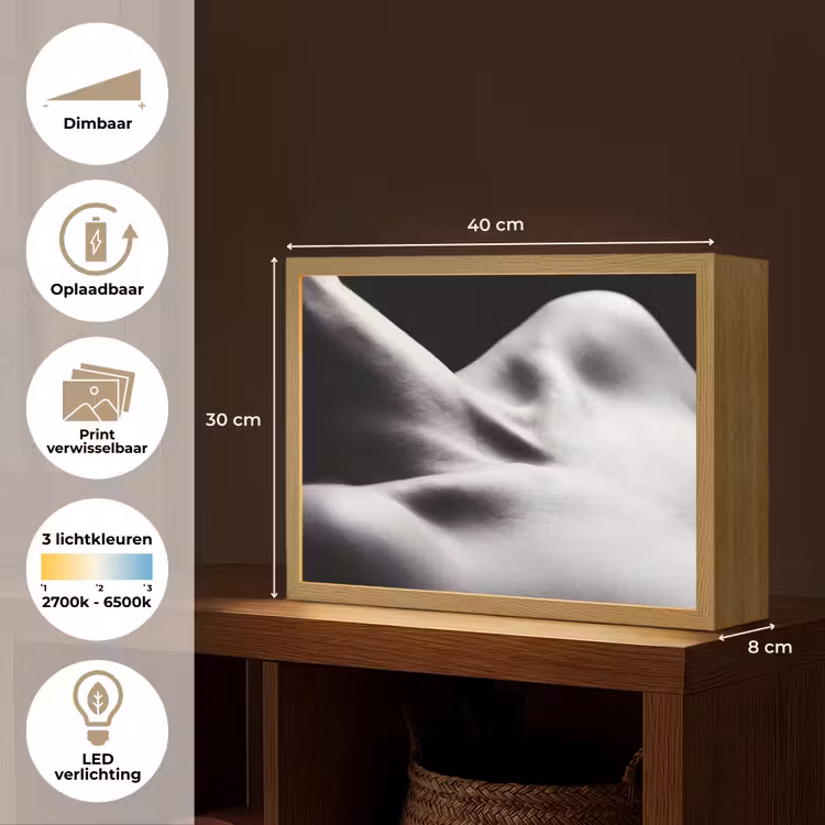 Lightbox - Wandlamp - Lichaam - Vormen - Abstract - Zwart - Wit - Sensueel — 10