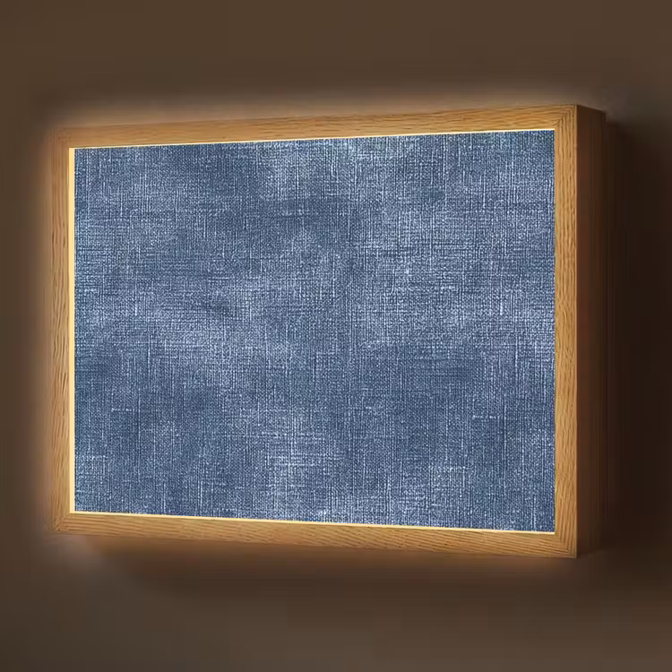 Lightbox - Wandlamp - Linnen - Textuur - Patroon - Denim - Rustiek — 1