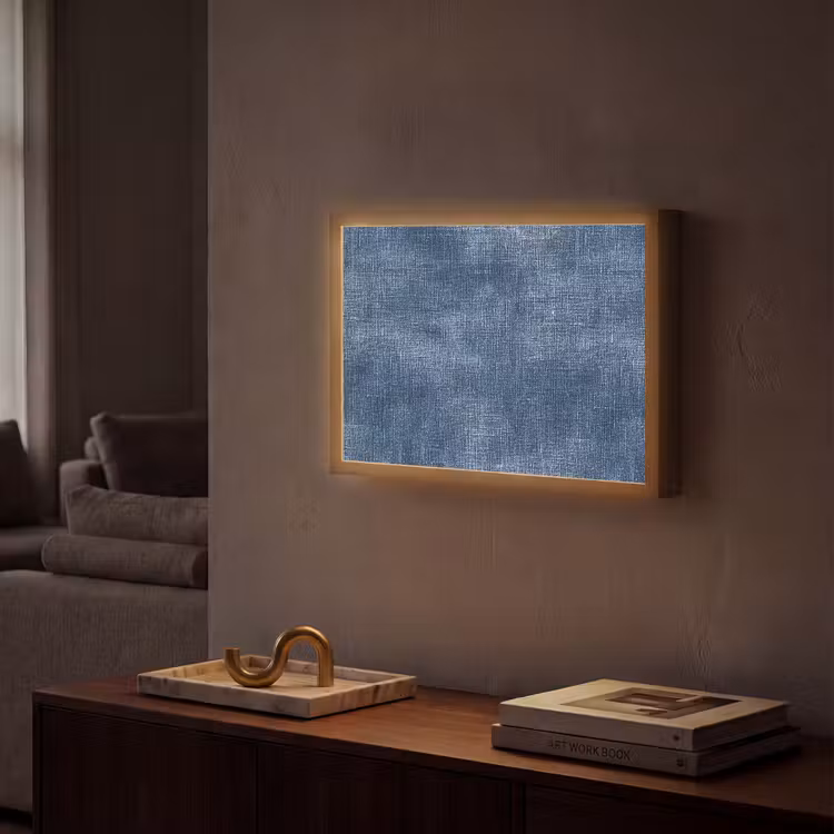Lightbox - Wandlamp - Linnen - Textuur - Patroon - Denim - Rustiek — 2