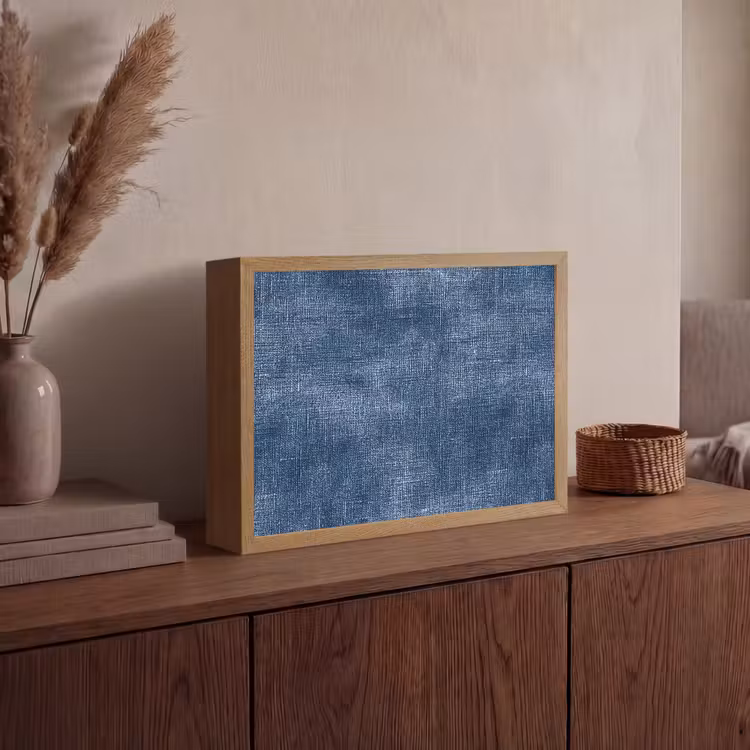 Lightbox - Wandlamp - Linnen - Textuur - Patroon - Denim - Rustiek — 4
