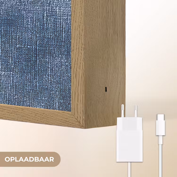 Lightbox - Wandlamp - Linnen - Textuur - Patroon - Denim - Rustiek — 7